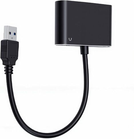 GOWENIC USB 3.0 to HDMI VGA Adapter, USB to VGA HDMI Adapter Cable for 2 Monitors, 1920 * 1080P Full HD Display Video Converter for 7/8/8.1/10, OS Systems in Saudi Arabia