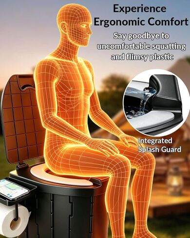 Portable Toilet 13 Inch 440 LBS, Upgraded Folding Camping Travel Potty with PU Seat, Compact with Lid for Car Hiking Beach RV Truck Outdoor in Saudi Arabia