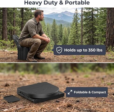XL Portable Toilet Kit for Adults, Large Camping Toilet with Comfortable Seat, Pop-Up Privacy Tent and Toilet Bags, Portable Outdoor Bathroom for Camping, Travel and Emergencies, Matte Black in Saudi Arabia