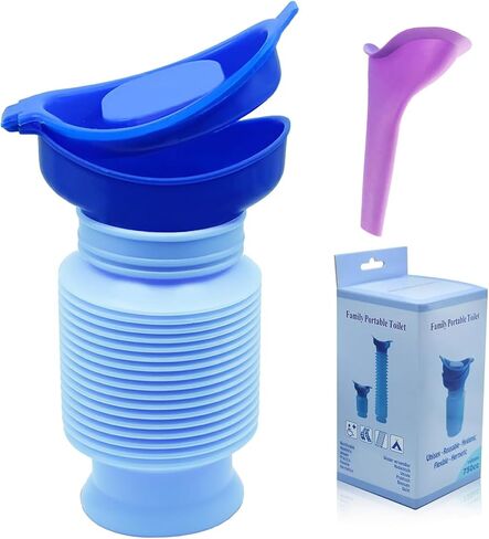 750ML Emergency Urinal, Pedestal Urinal, Pocket Toilet for Men Women, Pee Bottles with Sealed Lid Collapsible Portable Urinals for Camping Travel Car Traffic Jam in Saudi Arabia