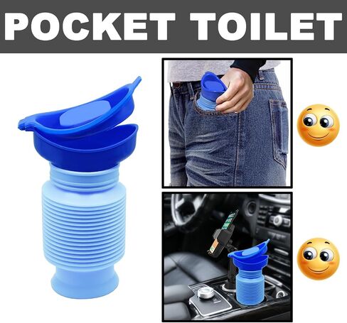 750ML Emergency Urinal, Pedestal Urinal, Pocket Toilet for Men Women, Pee Bottles with Sealed Lid Collapsible Portable Urinals for Camping Travel Car Traffic Jam in Saudi Arabia
