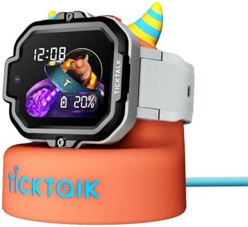 ساعة TickTalk 5 الخلوية الذكية للأطفال (شبكة AT&T) مع جهاز تعقب GPS ومكالمات الفيديو وحزمة قاعدة الطاقة - مع تطبيقات مجانية للوالدين - للأعمار من 3 سنوات فما فوق in Kuwait