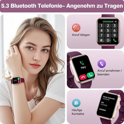 Smart Watches for Women, 1.85" HD Smart Watch Compatible iPhone/Samsung/Android (Answer/Make Call), Fitness Watch with Heart Rate/Sleep/SpO2 Monitor, SmartWatch 3ATM Waterproof, 120+ Sport Modes Alexa in Kuwait