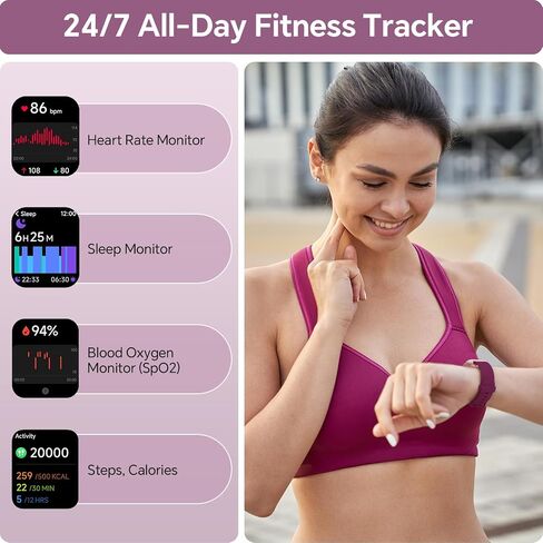 Smart Watches for Women, 1.85" HD Smart Watch Compatible iPhone/Samsung/Android (Answer/Make Call), Fitness Watch with Heart Rate/Sleep/SpO2 Monitor, SmartWatch 3ATM Waterproof, 120+ Sport Modes Alexa in Kuwait