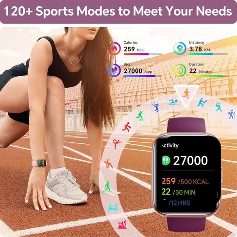 Smart Watches for Women, 1.85" HD Smart Watch Compatible iPhone/Samsung/Android (Answer/Make Call), Fitness Watch with Heart Rate/Sleep/SpO2 Monitor, SmartWatch 3ATM Waterproof, 120+ Sport Modes Alexa in Kuwait