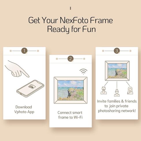 NexFoto 32 Inch Digital Picture Frame 64GB, Extra Large Digital Photo Frame 1920x1080 IPS FHD, Remote Control, Auto-rorate, Share Photos/Videos via App/USB/Email, Easy Set-up, Gifts for Mom, Black in Kuwait