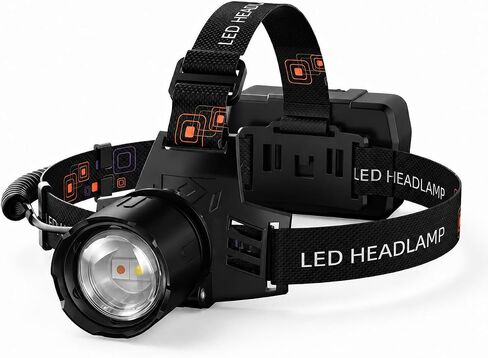 SKYFIRE Rechargeable Headlamp 3000 Lumens, LED Brightest Headlamps for Adults with 7500mAh Battery, Motion Sensor Waterproof Headlamp for Camping Hiking Hunting - Dual Light Sources Warm & White Light in Kuwait