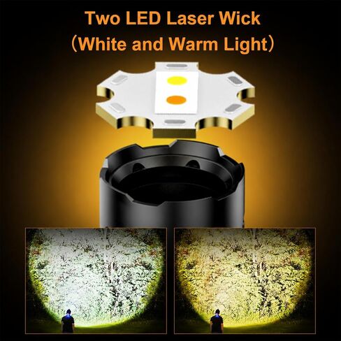 SKYFIRE Rechargeable Headlamp 3000 Lumens, LED Brightest Headlamps for Adults with 7500mAh Battery, Motion Sensor Waterproof Headlamp for Camping Hiking Hunting - Dual Light Sources Warm & White Light in Kuwait