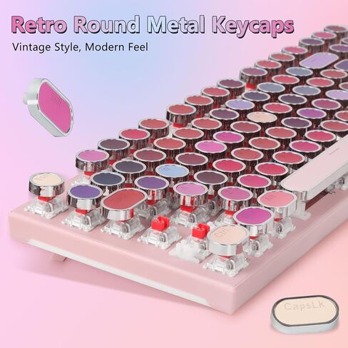 HUO JI Mechanical Gaming Keyboard Typewriter Style with Purple LED Backlit in Saudi Arabia