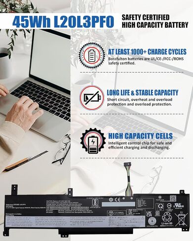45Wh L20L3PF0 L20M3PF0 استبدال البطارية لينوفو Ideapad 3-14ITL6 3-15ITL6 3-17ITL6 3-14ALC6 3-15ALC6 3-17ALC6 3-14ABA7 S14 G2-ITL G3-IAP V14 G2 G3 Serie 5B10W67402 5B10T83739 -11.1 فولت 4054 مللي أمبير in Kuwait