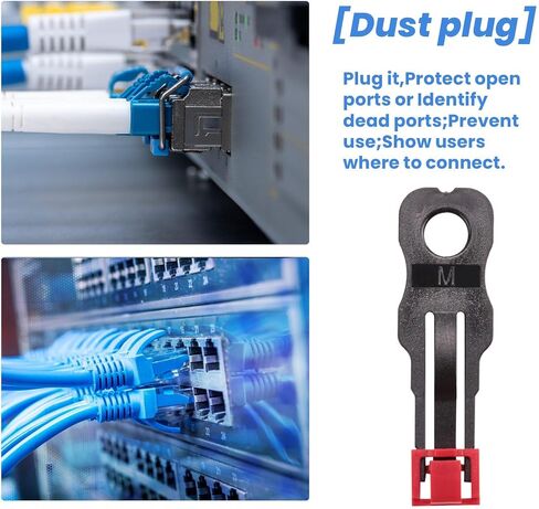 100Pcs Red RJ45 Port Ethernet LAN Hub Anti Dust Cover Plug Cap Blockout Protector with Proprietary Lock and Key in Saudi Arabia