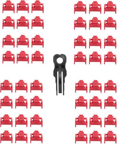 100Pcs Red RJ45 Port Ethernet LAN Hub Anti Dust Cover Plug Cap Blockout Protector with Proprietary Lock and Key in Saudi Arabia