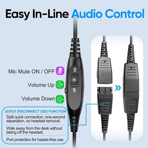 Telephone Headset with Microphone Noise Canceling for Cisco Landline Phone, Call Center Office Deskphone Headset with Phone Jack RJ9 for Cisco 6941 7841 7942 7960 7961 7962 7965 8845 8945 in Kuwait