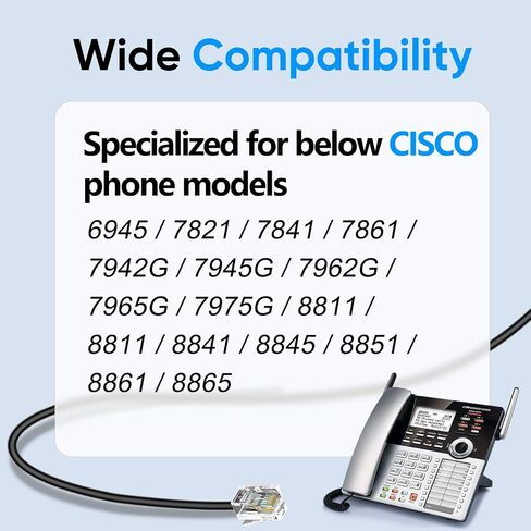 Telephone Headset with Microphone Noise Canceling for Cisco Landline Phone, Call Center Office Deskphone Headset with Phone Jack RJ9 for Cisco 6941 7841 7942 7960 7961 7962 7965 8845 8945 in Kuwait