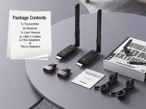 مجموعة جهاز إرسال واستقبال HDMI لاسلكي من PWAYTEK، نطاق طويل 5 جيجا هرتز 1148 قدمًا (350 مترًا)، التوصيل والتشغيل 1080 بكسل عالي الدقة، TX+RX (قابل للتوسيع إلى 6 شاشات)، متوافق مع الكمبيوتر المحمول/الكاميرا/DSLR/جهاز العرض/التلفزيون عالي الدقة، أخضر in Kuwait