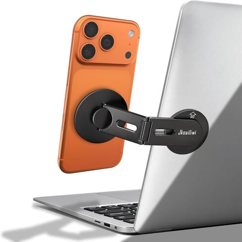 Magnetic Laptop Phone Holder Mount for Dual Screen, Invisible Foldable Design Continuity Camera Mount for Magsafe iPhone 12-17 Series, Aluminum Extended Side Mount Stand for MacBook, Tesla in Kuwait