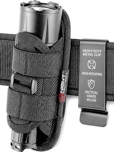 TH2 Tactical Flashlight Holster Metal Belt Clip for Duty Belt Pouch Stretchable Holder for Police Military Security Belt in Saudi Arabia