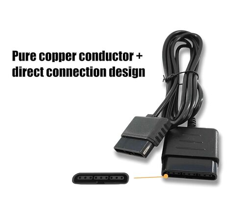 وصلة تحكم بطول 1.8 متر متوافقة مع وحدة تحكم ألعاب Sony PlayStation 1 وPlayStation 2 PS2 (6FT) in Kuwait