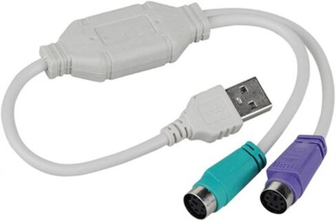 1PC USB Male to PS/2 PS2 Female Converter Cable Cord Adapter Keyboard in Saudi Arabia