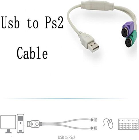 1PC USB Male to PS/2 PS2 Female Converter Cable Cord Adapter Keyboard in Saudi Arabia
