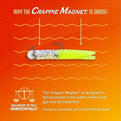 Crappie Magnet 78-Piece Kit - 64 Bodies, 2 E - Z Floats, 6 Crappie Magnet Jig Heads, 8 Double Cross Jig Heads, Freshwater Fishing Kit in Kuwait