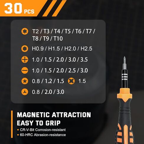 Laptop Precision Screwdriver Set,33 in 1 Magnetic Small Screwdriver Electronic Repair Tool Kit for Phone, Glasses, Watch, Ring Doorbell, RC Car, Xbox,Toys in Saudi Arabia