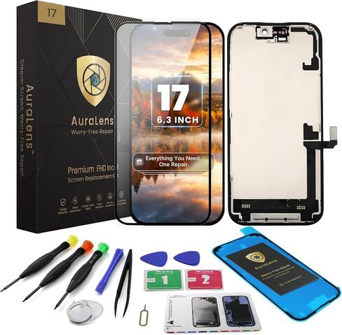 طقم استبدال شاشة AuraLens لهاتف iPhone 17، مجموعة شاشة LCD تعمل باللمس in Saudi Arabia