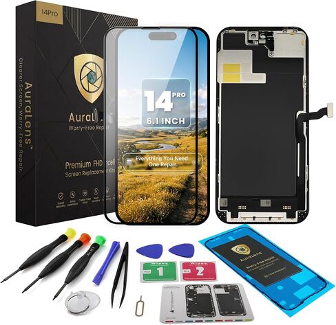 مجموعة استبدال شاشة AuraLens لهاتف iPhone 14، مجموعة شاشة LCD تعمل باللمس in Saudi Arabia