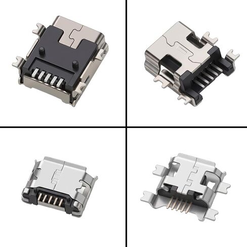 USB C Connector, 50Pcs 10 Models USB C Charger Port Replacement Female Socket Solder Receptacle Adapter for Mobile Phone & Other Product Repair in Saudi Arabia