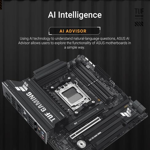ASUS TUF Gaming B850M-PLUS WiFi AMD AM5 B850 mATX Motherboard, 14+2+1 80A DrMOS Stages, DDR5, PCIe 5.0, 3X M.2, Wi-Fi 6E, 2.5Gb LAN, DP, HDMI™, USB 10Gbps & 20Gbps Type-C®, BIOS Flashback™, Aura Sync in Saudi Arabia
