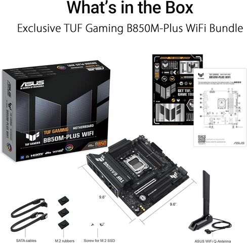 ASUS TUF Gaming B850M-PLUS WiFi AMD AM5 B850 mATX Motherboard, 14+2+1 80A DrMOS Stages, DDR5, PCIe 5.0, 3X M.2, Wi-Fi 6E, 2.5Gb LAN, DP, HDMI™, USB 10Gbps & 20Gbps Type-C®, BIOS Flashback™, Aura Sync in Saudi Arabia
