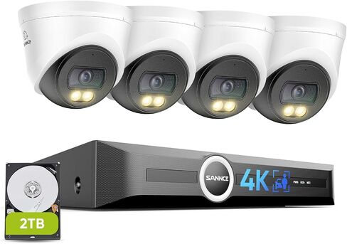 SANNCE 4K PoE Security Camera System - NVR with 8PCS Dome Cameras(2TB HDD) in Saudi Arabia