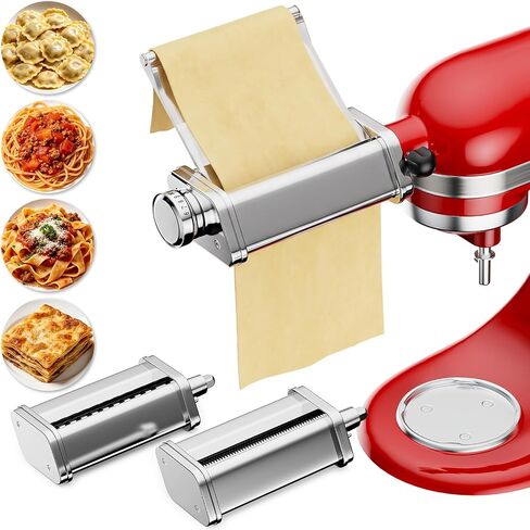FOCOLLK Pasta Attachment for KitchenAid Stand Mixer, 3-in-1 Pasta Maker Set in Kuwait