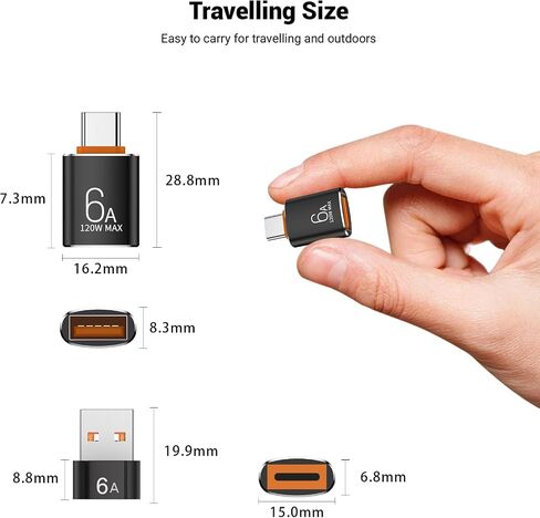 Pastall 12P 10Gbps/120W USBC to USB Adapter & C Male to 3.1 Female Adapter in Saudi Arabia