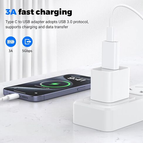 Pastall USB to USB C Adapter 2 Pack,USB-C Female to USB Male Adapter in Kuwait