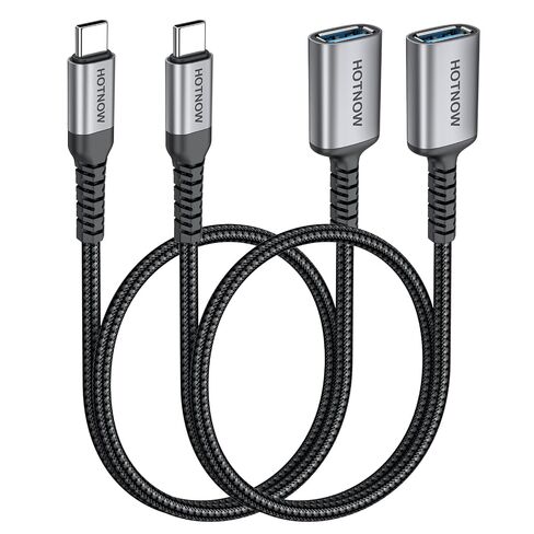 كابل USB أنثى إلى USB C ذكر 1FT 2 حزمة، محول USB C إلى USB A بسرعة 10 جيجابت في الثانية in Kuwait