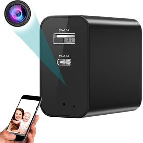 RECSENTRYNO.74K Wireless Cameras Mini Small Security Wall Outlet WiFi Camera Indoor Camera for Home Security【Upgraded】 (CAM) Not Supporting 5G in Kuwait