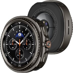 Amizee Metal Bumper Case Compatible with Galaxy Watch 44mm, Black/White in Saudi Arabia