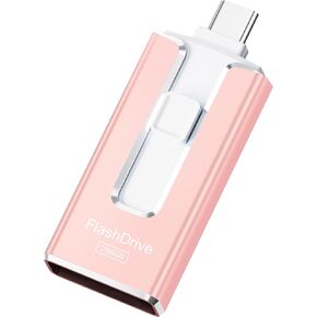 MFi Certified 3 in 1 Type-C USB Memory Stick Thumb Drive for Photos Videos Storage (Pink) in Kuwait