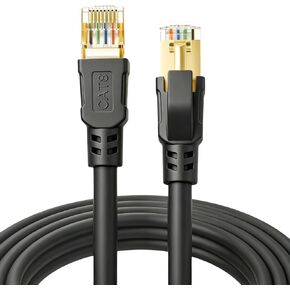 DDMALL Cat 8 Ethernet Cable 33FT, 40Gbps Round Internet Cable (33ft, Black) in Kuwait