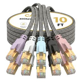 Molltto Cat 8 Flat Ethernet Cable 5 Colors, 5 Pack 3 FT LAN Cord in Saudi Arabia