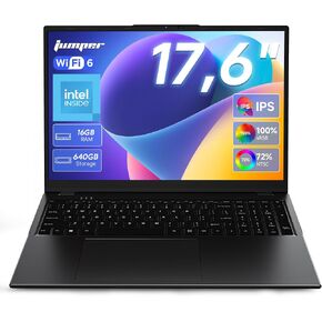 jumper 17.6 Inch Laptop, N95 CPU,16GB LPDDR5 640GB Storage,100% sRGB FHD Display,Windows 11, Backlit Keyboard, WiFi-6,7000mAh, DC Fast-Charging,Laptops for Students and Business in Saudi Arabia