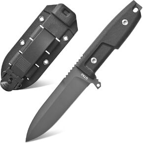 Gtkii GTK40 Fixed Blade Knife AUS-8 Steel Blade Full Tang Nylon Fiberglass Handle Compact EDC Fix Knifes for Outdoor Camping Hunting(Black) in Kuwait