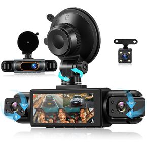 4 Channel 360° Dash Cam Front and Rear Inside Left Right, 3.16 Inch FHD 1080P IPS Dashcam Supports Night Vision, Loop Recording, 24/7 Recording Parking Mode Monitor, Reverse View in Saudi Arabia