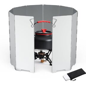 RioRand Camping Stove Windscreen Foldable Aluminum Camp Stove Windshield Portable Lightweight Backpacking Stove Wind Blocker for Outdoor Hiking Cooking BBQ (10 Plates) in Saudi Arabia