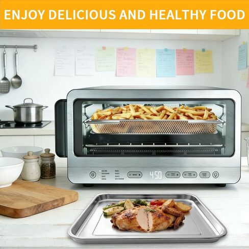 Air fryer Accessories for Ninja Flip 8 in 1 Toaster Oven Air Fryer SP151, 12.9''× 11.5'' Food Grade Stainless Steel Air Fryer Grill Pan Crisper Plate Replacement Parts Tray Rack, Dishwasher Safe in Saudi Arabia
