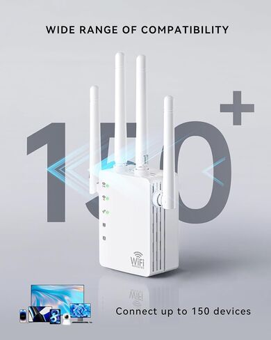 2026 WiFi Extenders Signal Booster with Dual Band 5GHz/2.4GHz, Long Range Up to 13888 sq. ft & 150+ Devices, Internet Extender WiFi Booster, WiFi Extenders Signal Booster for Home and Outdoors in Saudi Arabia