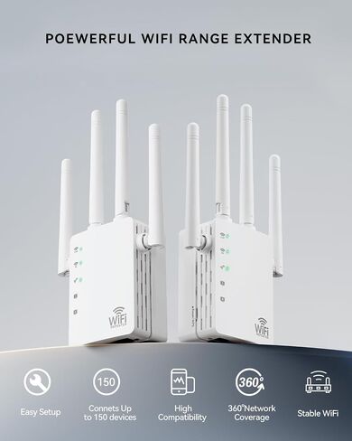 2026 WiFi Extenders Signal Booster with Dual Band 5GHz/2.4GHz, Long Range Up to 13888 sq. ft & 150+ Devices, Internet Extender WiFi Booster, WiFi Extenders Signal Booster for Home and Outdoors in Saudi Arabia