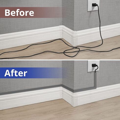 85in Corner Cable Concealer, One-Cord Corner Duct, Paintable Corner Cord Cover, Cable Management Channel for Wall Corner, Floor Baseboard, Ceiling, Grey in Saudi Arabia