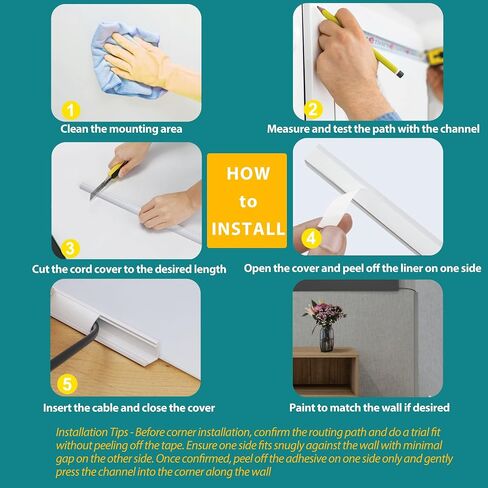 85in Corner Cable Concealer, One-Cord Corner Duct, Paintable Corner Cord Cover, Cable Management Channel for Wall Corner, Floor Baseboard, Ceiling, Grey in Saudi Arabia